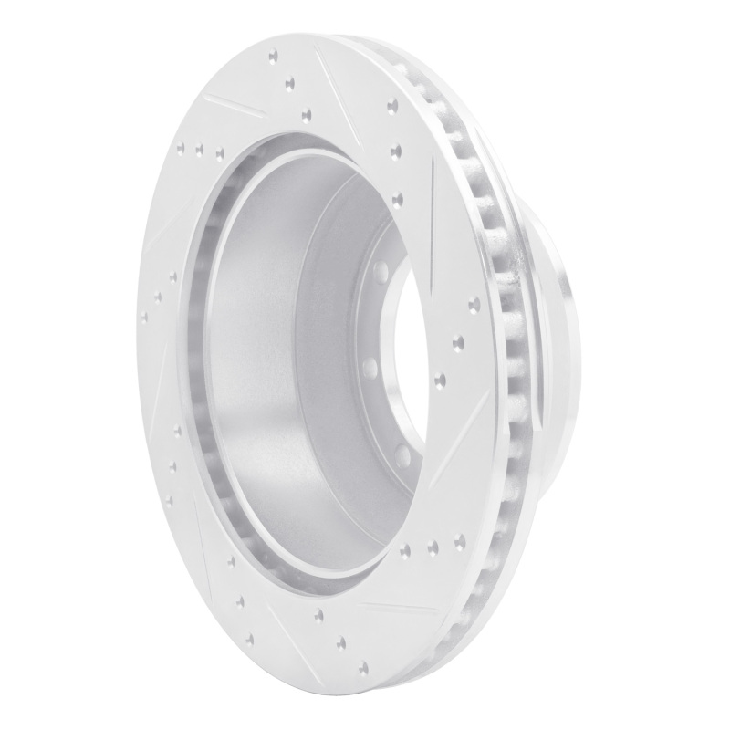 Ford E-350 Super Duty Brake Rotor (1) - Rear Left - R1 Concepts - Drilled & Slotted - Silver - `99-`07